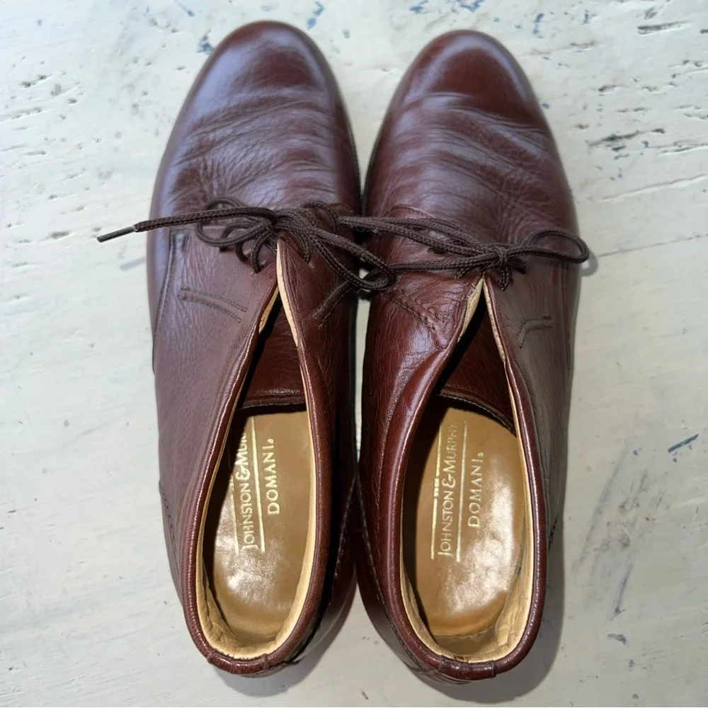 Johnston & Murphy Domani Brown Deerskin Leather Chukka Boots 24386